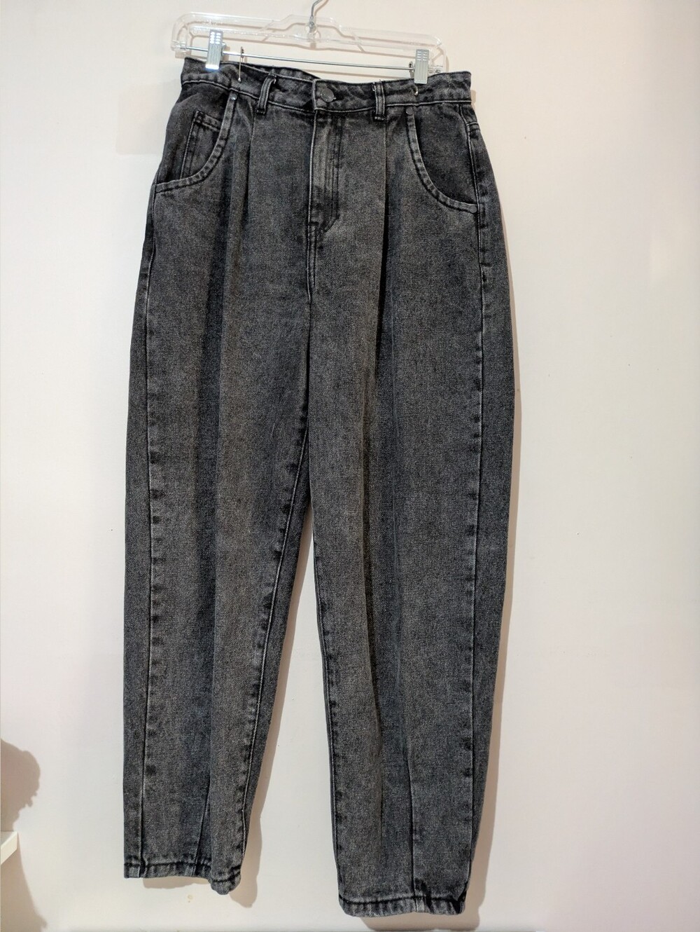 FIX DENIM Vintage Style High Waisted Pleated Balloon Jeans faded black Size 10